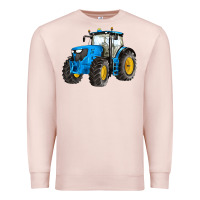 Pale Pink western farm tractor blue Premium Sweatshirt - Artiststas