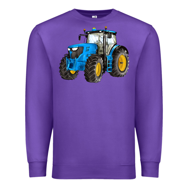 Western Farm Tractor Blue Premium Sweatshirt by Artiststas | Teevron
