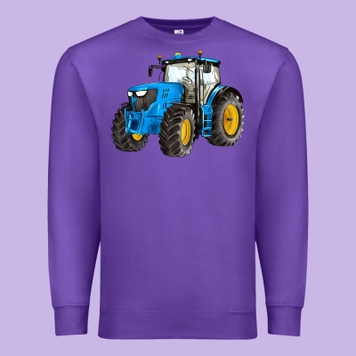 Western Farm Tractor Blue Premium Sweatshirt Designed By Artiststas
