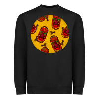 Black african masks round earrings 5 Heavyweight Sweatshirt - BundleAndBundleShop