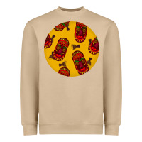 Mushroom african masks round earrings 5 Heavyweight Sweatshirt - BundleAndBundleShop