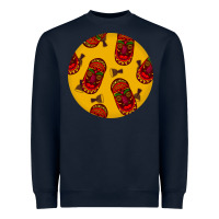 Navy african masks round earrings 5 Heavyweight Sweatshirt - BundleAndBundleShop