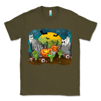 Army Green Cemetery with Ghost Cats Classic Tee - texasbilliewilder