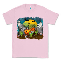 Bubblegum Pink Cemetery with Ghost Cats Classic Tee - texasbilliewilder