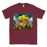 Burgundy Cemetery with Ghost Cats Classic Tee - texasbilliewilder