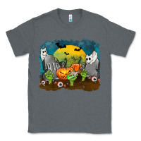 Charcoal Heather Cemetery with Ghost Cats Classic Tee - texasbilliewilder