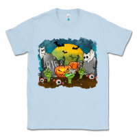 Dusty Blue Cemetery with Ghost Cats Classic Tee - texasbilliewilder