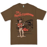 Cacao Vintage The Happy Fisherman 2022 Fishing Mens Kids Premium Tee - minhPixels