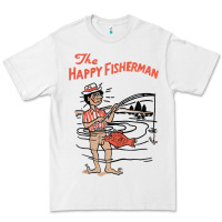 White Vintage The Happy Fisherman 2022 Fishing Mens Kids Premium Tee - minhPixels
