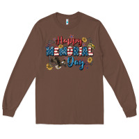 Chestnut Happy memorial day 4th of july Long Sleeve Tee - CowGirlArtShop