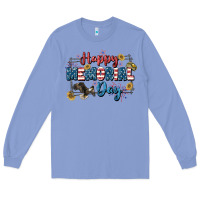 Colony Blue Happy memorial day 4th of july Long Sleeve Tee - CowGirlArtShop
