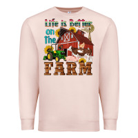 Pale Pink western life is better on the farm Premium Sweatshirt - Artiststas