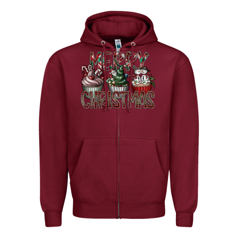 Merry Christmas Zipper Hoodie by CowhideDigitalArt | Teevron