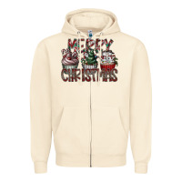 Sandshell Merry Christmas Zipper Hoodie - CowhideDigitalArt