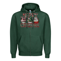 Sports Green Merry Christmas Zipper Hoodie - CowhideDigitalArt