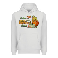 Dove Grey autumn leaves and pumpkins please Premium Hoodie - BundleAndBundleShop