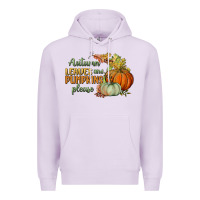 Lilac autumn leaves and pumpkins please Premium Hoodie - BundleAndBundleShop