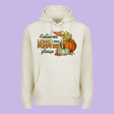 Autumn Leaves And Pumpkins Please Premium Hoodie Designed By Bundleandbundleshop