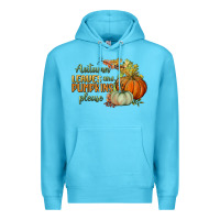 Ocean Blue autumn leaves and pumpkins please Premium Hoodie - BundleAndBundleShop