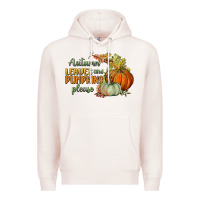 Pale Pink autumn leaves and pumpkins please Premium Hoodie - BundleAndBundleShop