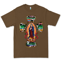 Cacao Our Lady Of Guadalupe Cross Premium Tee - RanaPortraitStore
