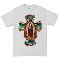 Dove Grey Our Lady Of Guadalupe Cross Premium Tee - RanaPortraitStore