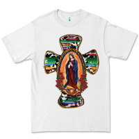 White Our Lady Of Guadalupe Cross Premium Tee - RanaPortraitStore