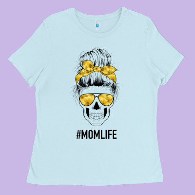 Yellow Flower Mom Skull Ladies Tee Designed By Bettercallsaul