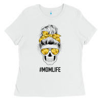 White Yellow Flower Mom Skull Ladies Tee - Bettercallsaul