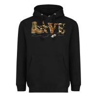 Black camouflage military boots love Heavyweight Hoodie - Artiststas