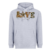 Heather Grey camouflage military boots love Heavyweight Hoodie - Artiststas