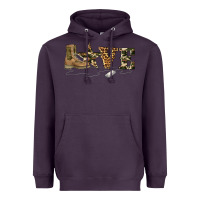 Plum camouflage military boots love Heavyweight Hoodie - Artiststas