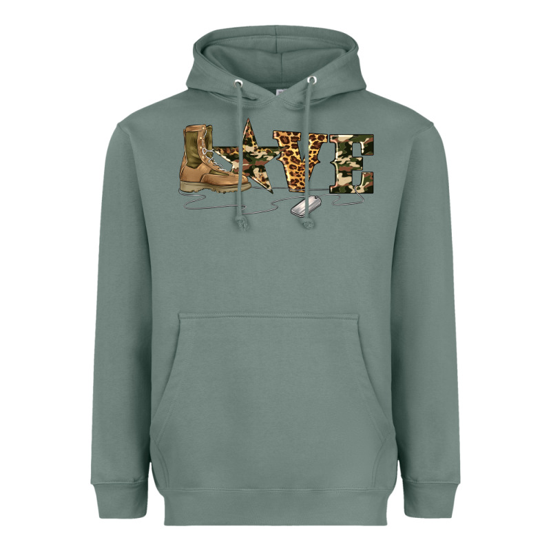 Camouflage Military Boots Love Heavyweight Hoodie by Artiststas | Teevron