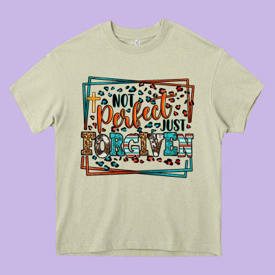 Not Perfect Just Forgiven Heavy Core Tee Designed By Lillyallendesigns
