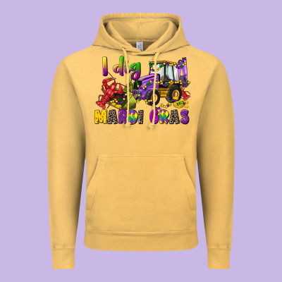 I Dig Mardi Gras Vintage Hoodie Designed By Cowgirlartshop