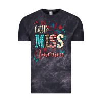 Cloud Black Little miss America 4th of july Vintage Tee - HowdyJamesFarm