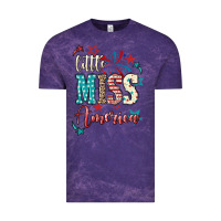 Cloud Purple Little miss America 4th of july Vintage Tee - HowdyJamesFarm