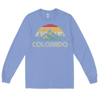 Colony Blue Colorado Retro Vintage Mountains Nature Hiking Long Sleeve Tee - minhPixels