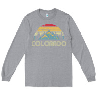 Heather Grey Colorado Retro Vintage Mountains Nature Hiking Long Sleeve Tee - minhPixels