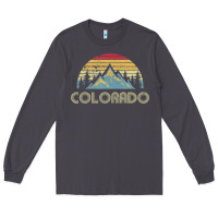 Smoke Colorado Retro Vintage Mountains Nature Hiking Long Sleeve Tee - minhPixels