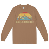 Toasted Coconut Colorado Retro Vintage Mountains Nature Hiking Long Sleeve Tee - minhPixels