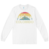 White Colorado Retro Vintage Mountains Nature Hiking Long Sleeve Tee - minhPixels