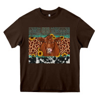 Chocolate Brown red angus leopard Heavy Core Tee - JahusDesignShop