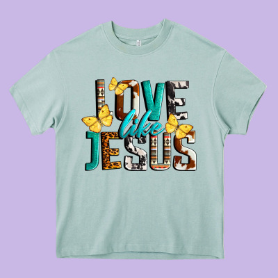 Love Like Jesus Heavy Core Tee Designed By Lillyallendesigns