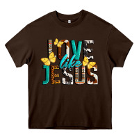 Chocolate Brown Love Like Jesus Heavy Core Tee - LillyAllenDesigns