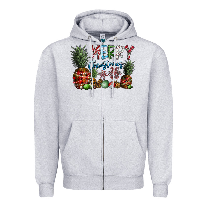 Merry Christmas Zipper Hoodie by CowhideDigitalArt | Teevron