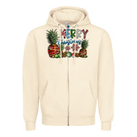 Sandshell Merry Christmas Zipper Hoodie - CowhideDigitalArt