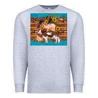 Heather Grey western farm cow pig rooster chick farm chicken barn Premium Sweatshirt - Artiststas