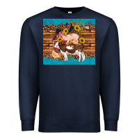 Navy western farm cow pig rooster chick farm chicken barn Premium Sweatshirt - Artiststas