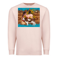 Pale Pink western farm cow pig rooster chick farm chicken barn Premium Sweatshirt - Artiststas